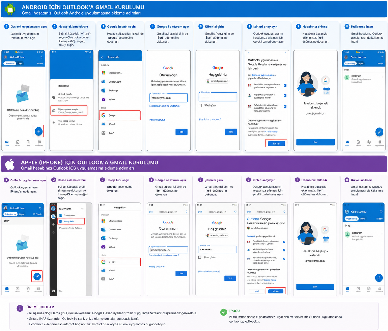 Outlook Gmail Kurulum